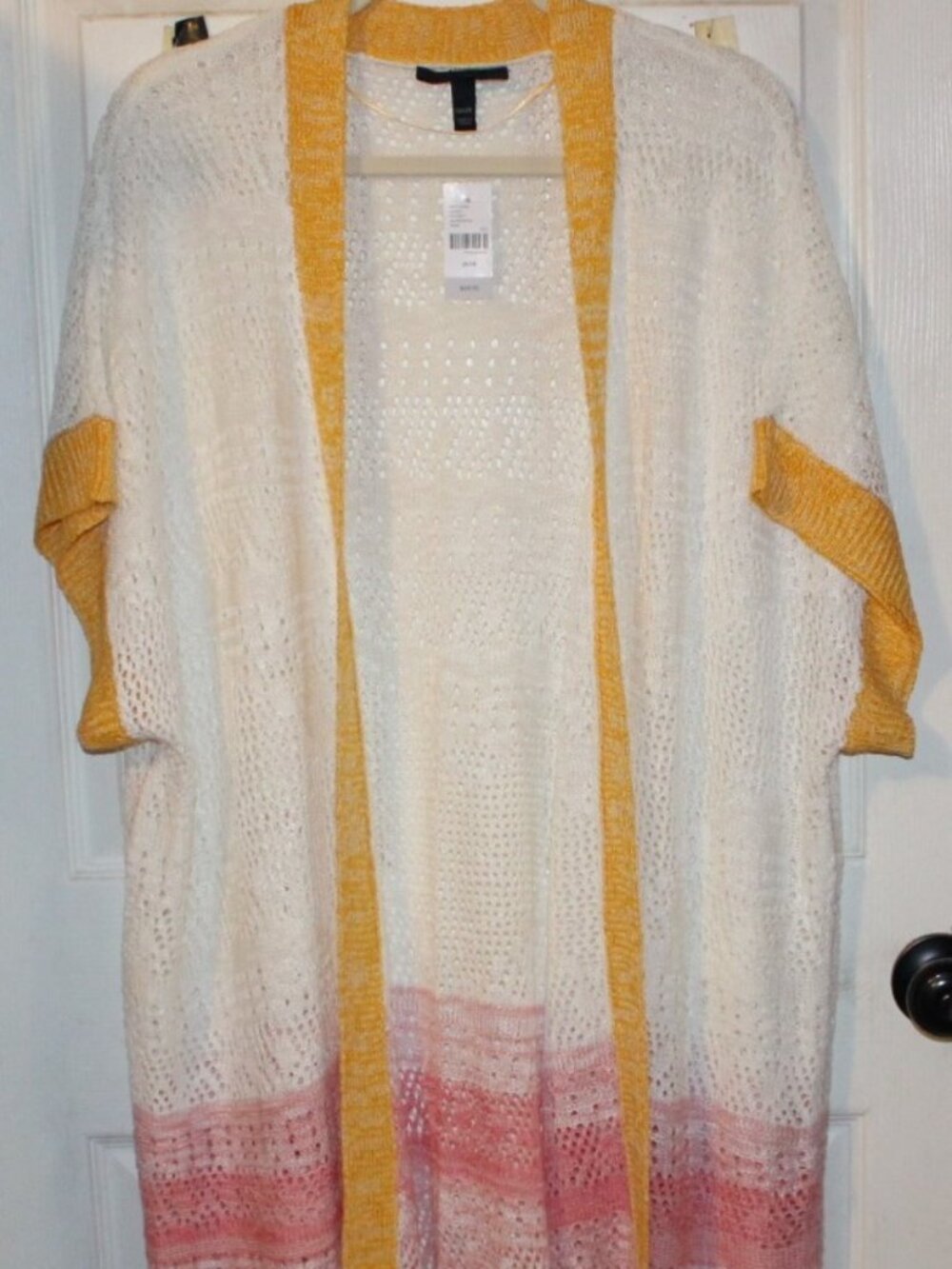 NWT Lane Bryant open front long short sleeve sweater size 26/28 PRETTY!